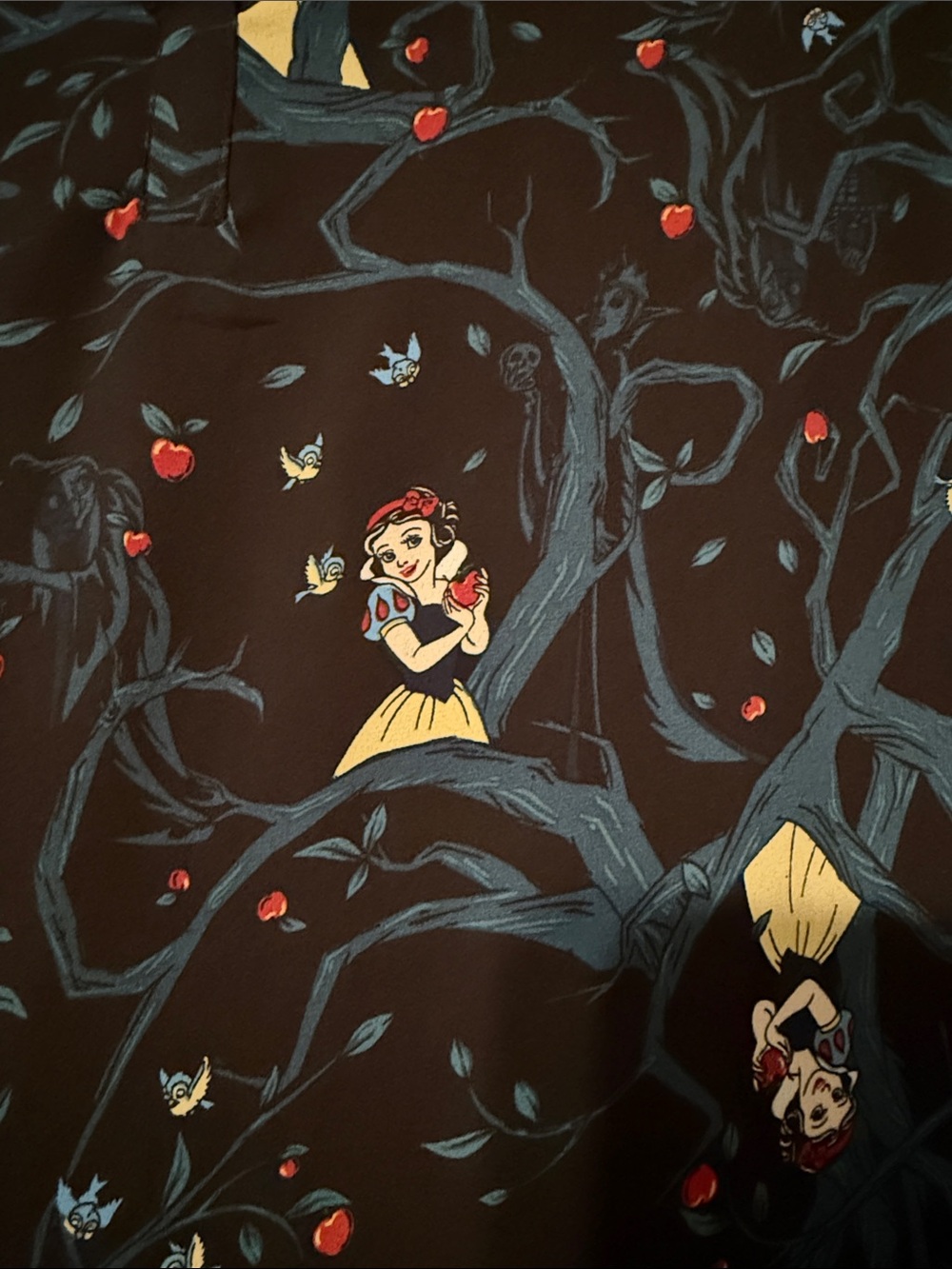 torrid Disney Black Floral Vine V-Neck Long-Sleeve Tunic-Snow White - Picture 2 of 5